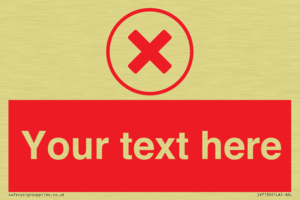 Custom red background, red cross in circle sign